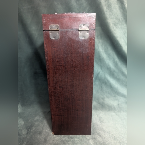 Vintage Wood Faux Book Wine Bottle Liquor Box Holder Cabinet Holds 1 Bottle - Picture 4 of 16